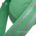 Nylon Glitter Silver Lurex Elastic Webbing For Dresses